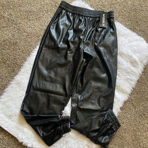 Doubljue Faux Leather Jogger Pants NEW Size XL Black